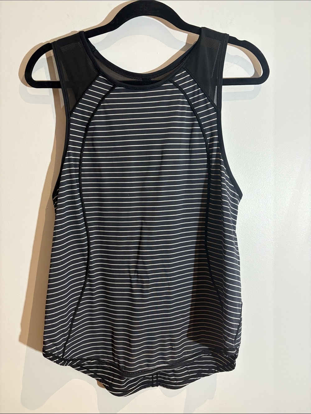 lululemon athletica Black & White Striped Athletic Tank